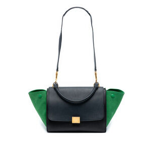 Pre-Loved Celine Small Tricolor Calfskin and Suede Trapeze Satchel